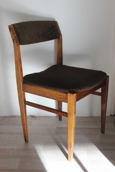 4 x krzesła brązowe drewniane - Vintage Retro Loft Design PRL