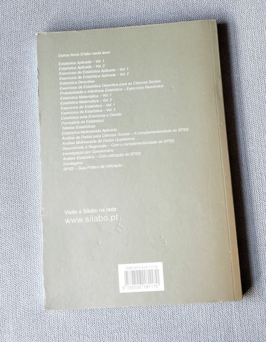 Livro Estatística exercícios - vol.1 Edições Sílabo