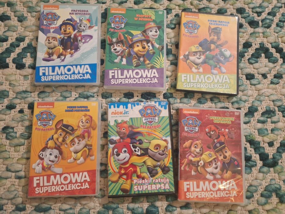 Psi patrol DVD Pieski ratują superpsa Kłopoty w dżungli 6 sztuk