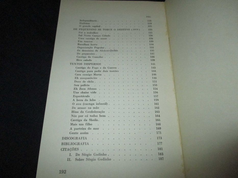 Livro Canções de Sérgio Godinho Arnaldo Saraiva