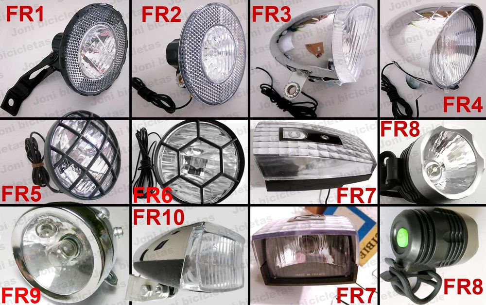 Dínamo de bicicleta com farol acoplado RINDER e óptica