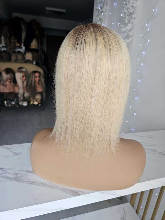 Tupet topper Anastazja włosy naturalne słoneczny blond imitacja skóry