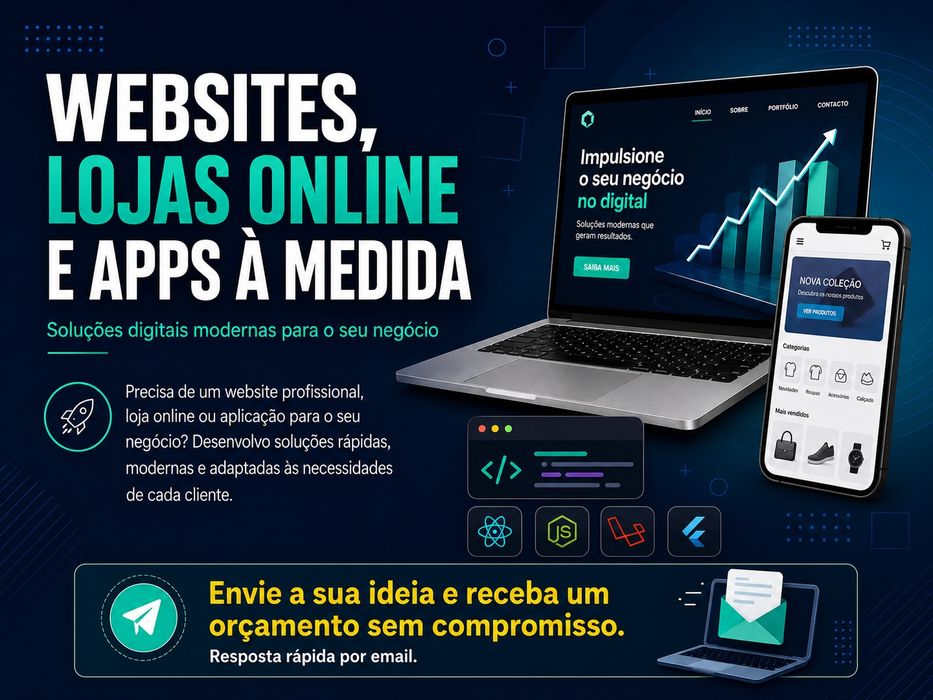 Websites, Lojas Online e Apps à Medida