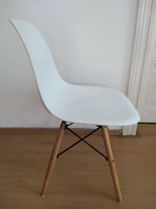 Krzesło do jadalni plastikowe szare i białe