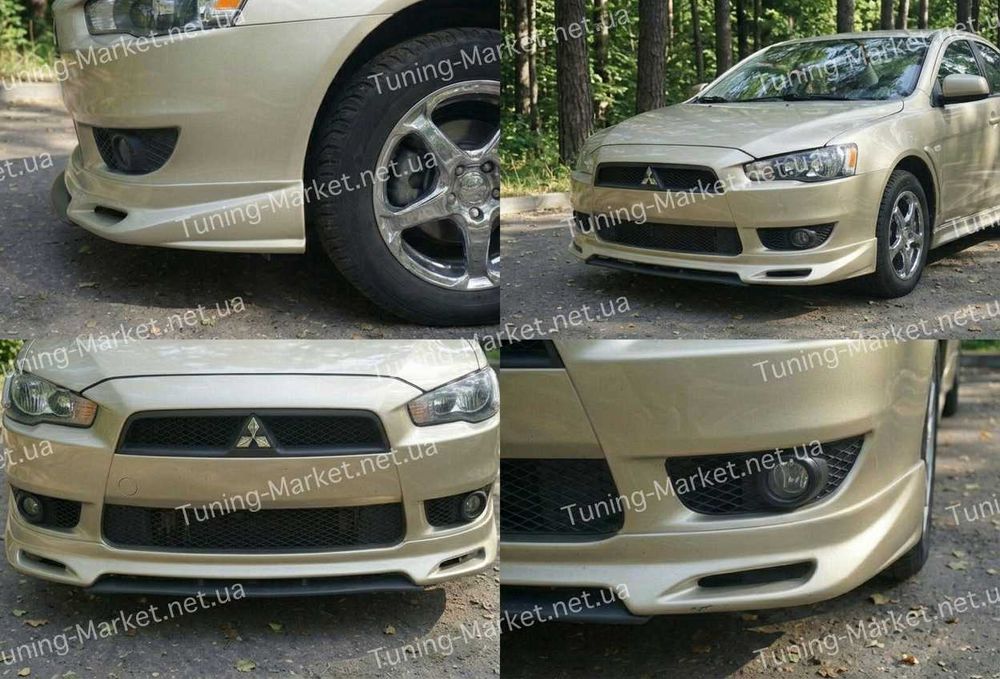 Накладка Диффузор Evolution на задний бампер Mitsubishi Lancer X