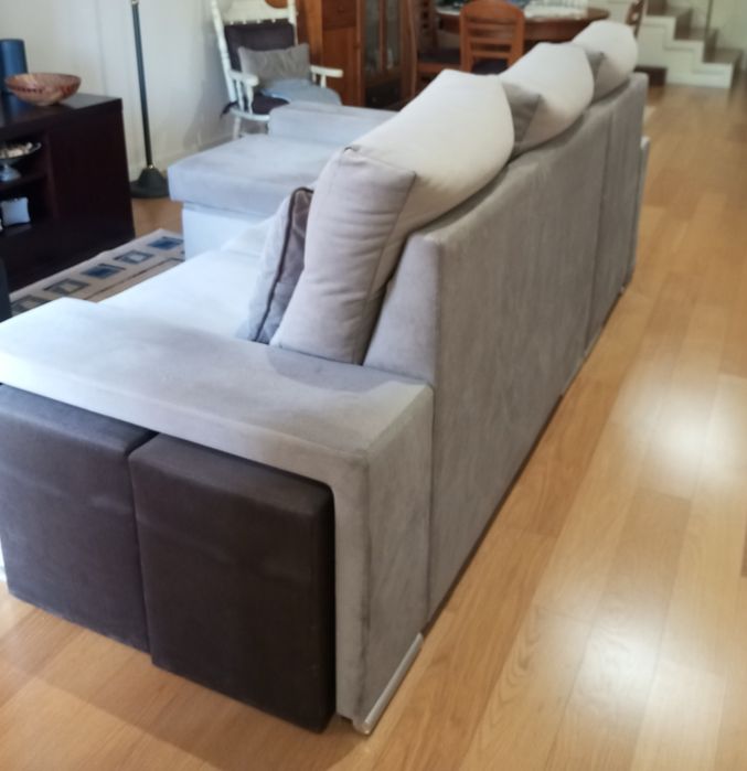Sofá de 3 lugares com chaise long