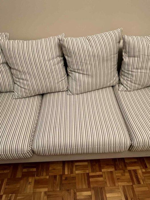 Kanapa Agata meble beżowa paseczki