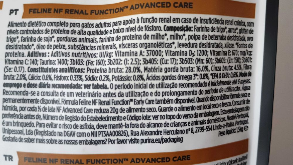 Purina Pro Plan Veterinary Diets Renal Function NF Gato 1,5Kg