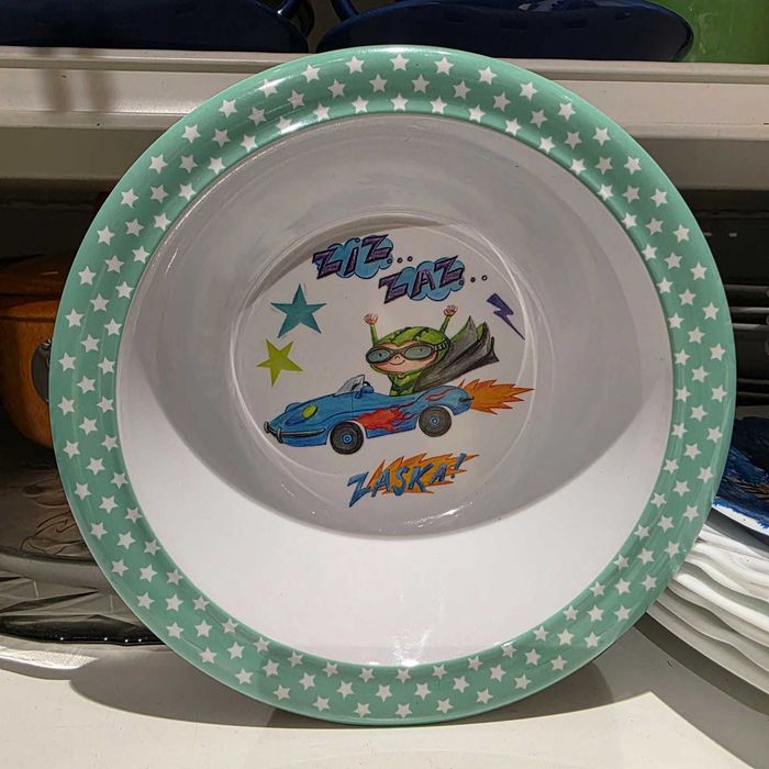 Taça Infantil Zara Home Kids em Melamina – “Ziz… Zaz… Zaska!” –16,5 cm