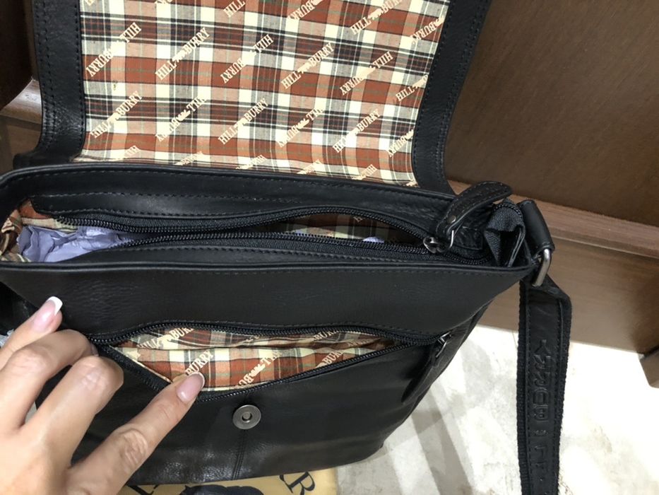 Hillburry кожаная сумка Мессенджер Планшет Hill Burry шкіряна