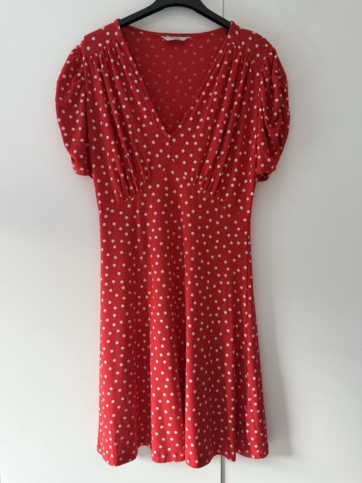 Sukienka w groszki czerwona S M wiskoza Next super stan