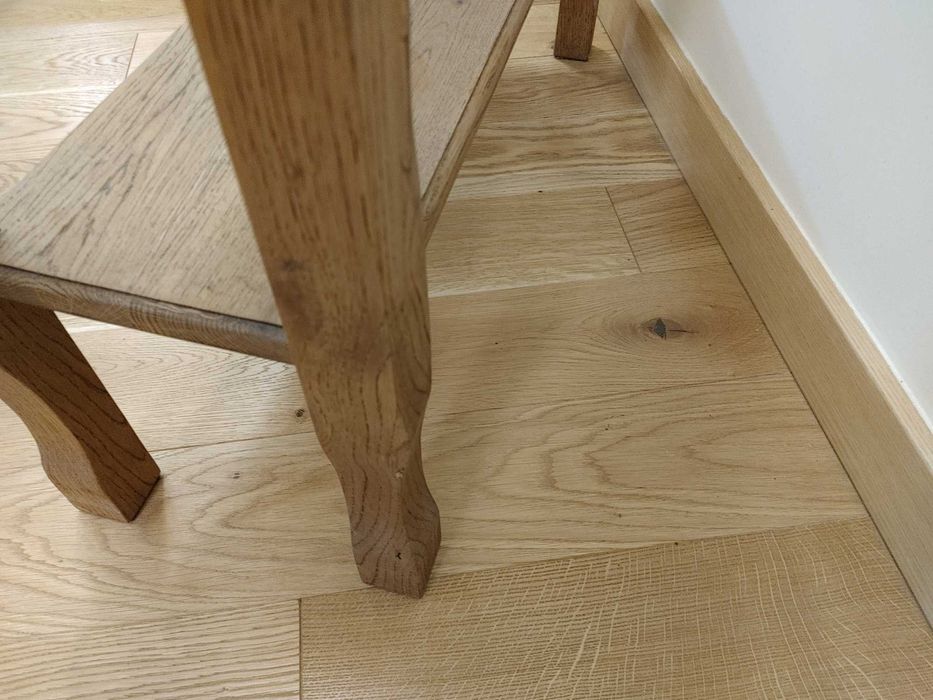 Decohouse - Konsola dębowa z szufladą w stylu rustykalnym, olejowana