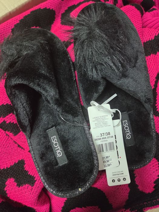 Kapcie klapki esotiq pluszowe 37/38