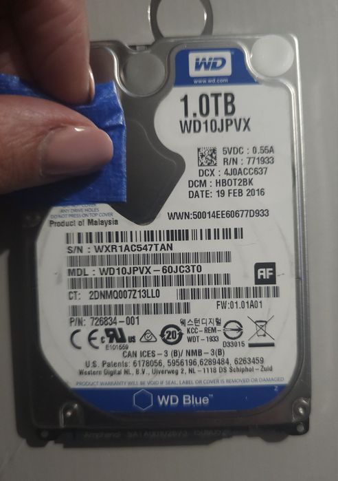 Dysk WD Blue 1TB SATA III 5.4K 8MB 2.5'' WD10JPVX