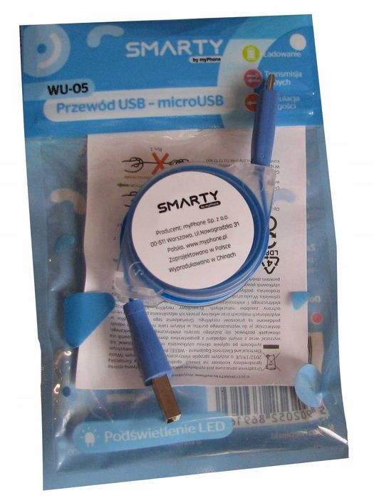 Zwijany Regulowany Kabel USB - Micro USB zestaw 4 szt