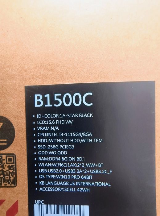 Sprzedam używany laptop Asus expert book B1500C