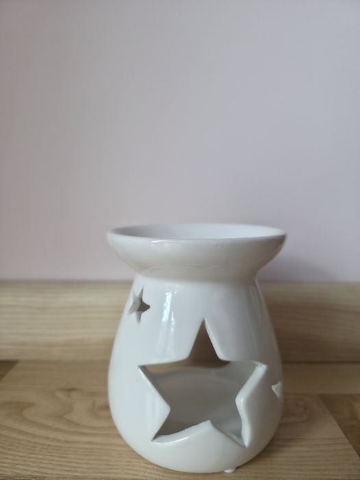 Kominek na wosk ceramiczny biały