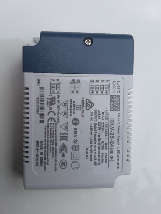 Transformador MEAN WELL IDLV-25-24, IP20