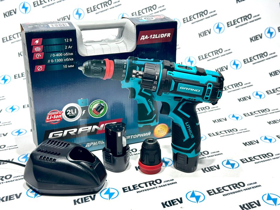 Шуруповерт аккумуляторный Grand ДА-12Li/DFR (Сьемный патрон) Чехия