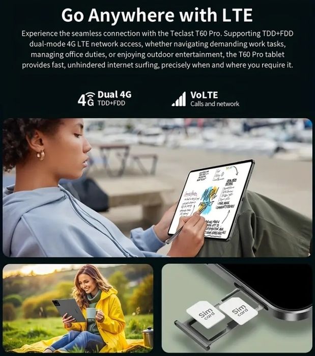 Планшет  T60 Pro 12"  LTE/8000mAh/Helio G99/RAM 8GB+12GB/ROM 128G