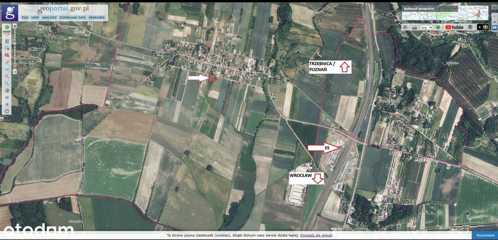Działka budowlana 272/2, 1319 m2, Piotrkowiczki, Trzebnica, S5 Wrocław
