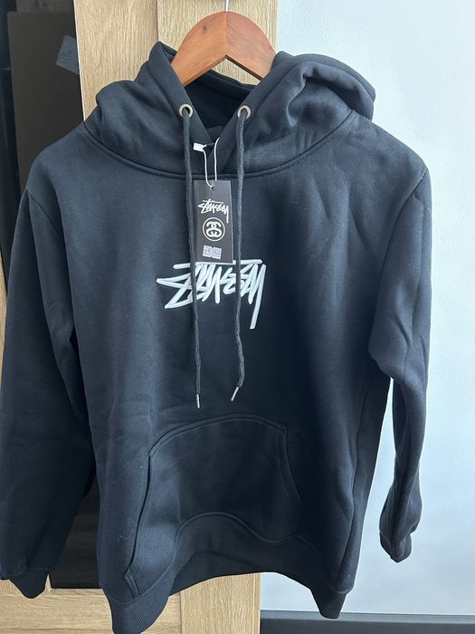 Bluza Stussy z kapturem – czarna, klasyczne logo