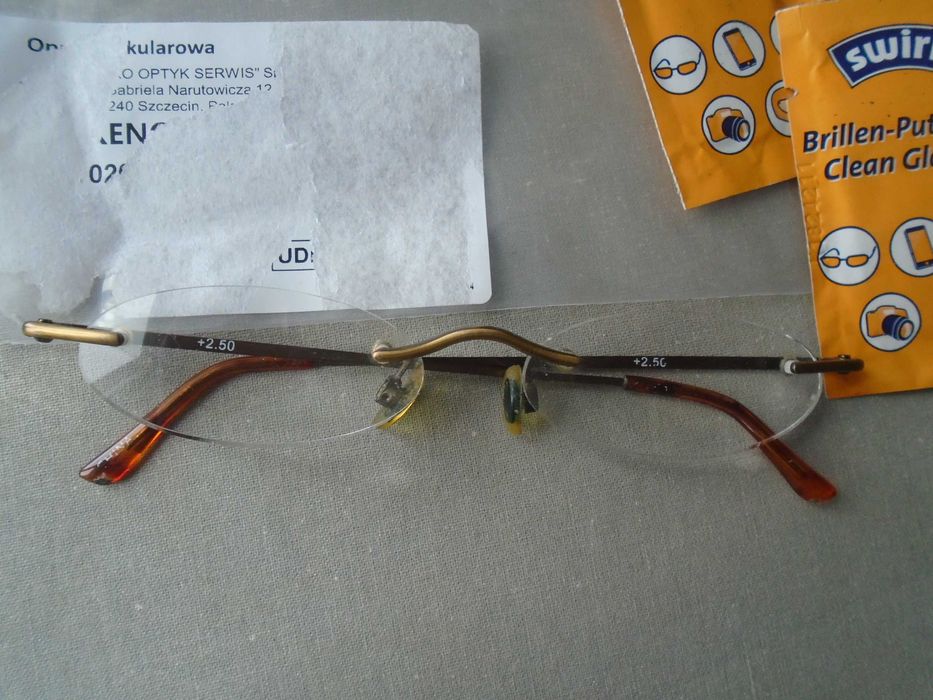 okulary korekcyjne  bez oprawek +2,5