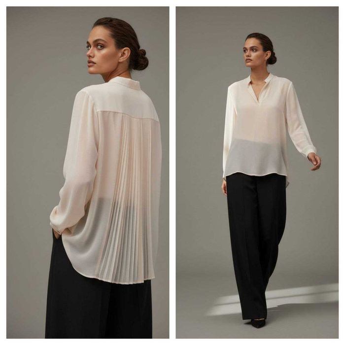 Блуза PINKO шифоновая с плиссированной спинкой, Италия, р. S/M