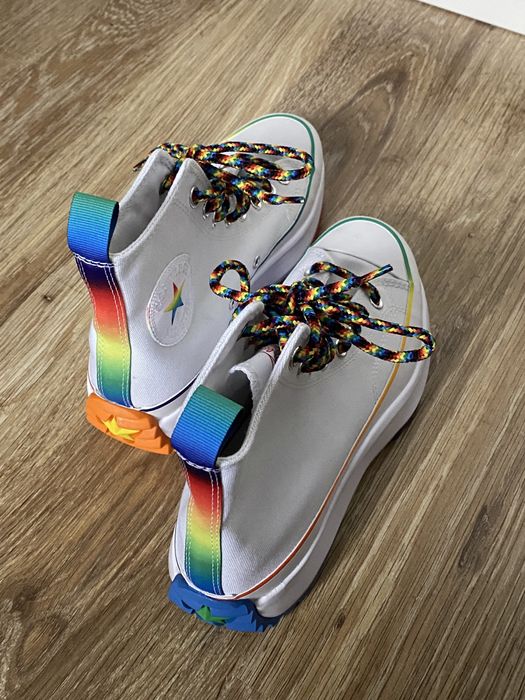 Buty converse białe tęczowe trampki wysokie