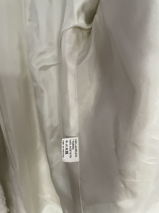 Casaco em pêlo artificial branco /creme