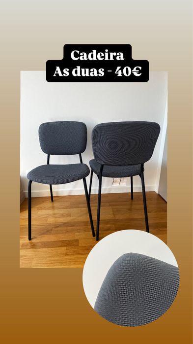 Duas cadeiras cinzentas