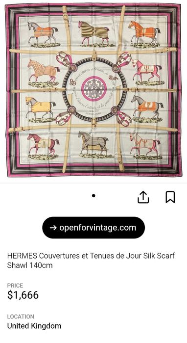 HERMES Couvertures et Tenues de Jour Silk Scarf Shawl 140cm