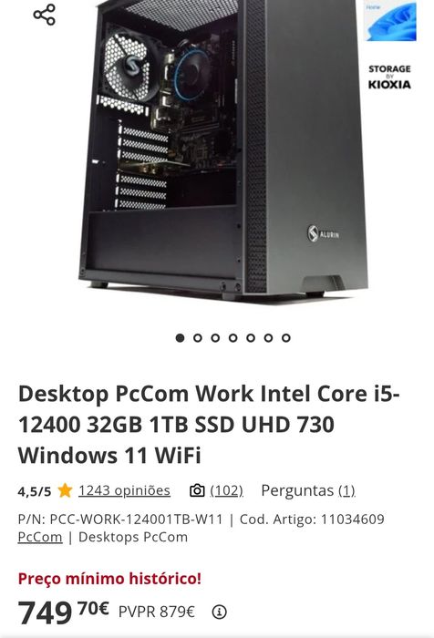 PC Gamer i5-12400 | 32GB RAM | 1TB NVMe | Windows 11 Pro
