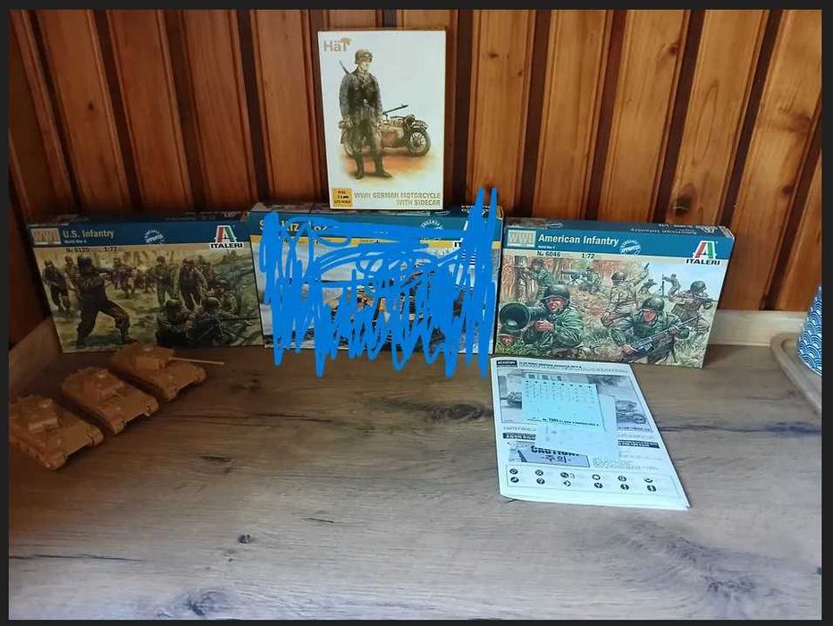 Modele do sklejania i figurki, zestaw wwII