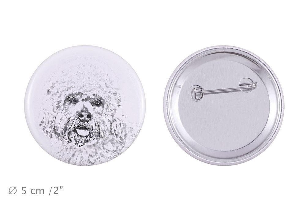 Dandie Dinmont Terrier przypinka z psem duża Art-Dog