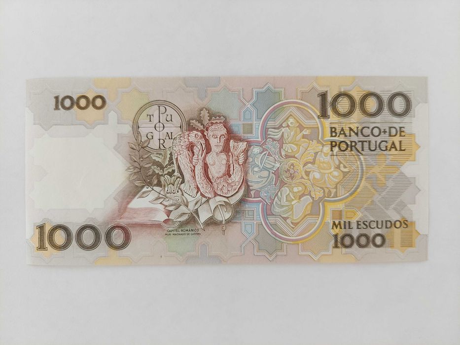 Notas antigas 1000 escudos 1988-93 - Teofilo Braga ch.12