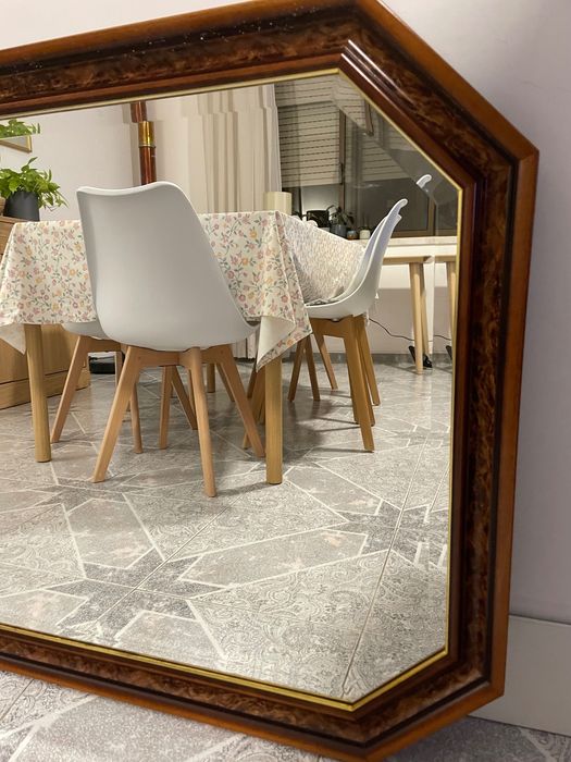 Espelho 150x80 com moldura de madeira