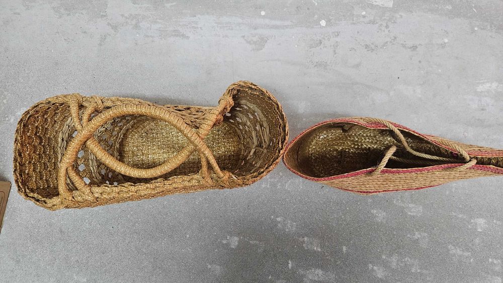 Cestos artesanais em palha natural (2 unidades) – decoração rústica
