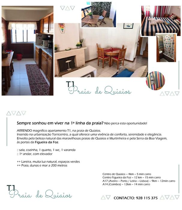 ARRENDO ao ano - T1 - Praia de Quiaios - 650 eur /mês