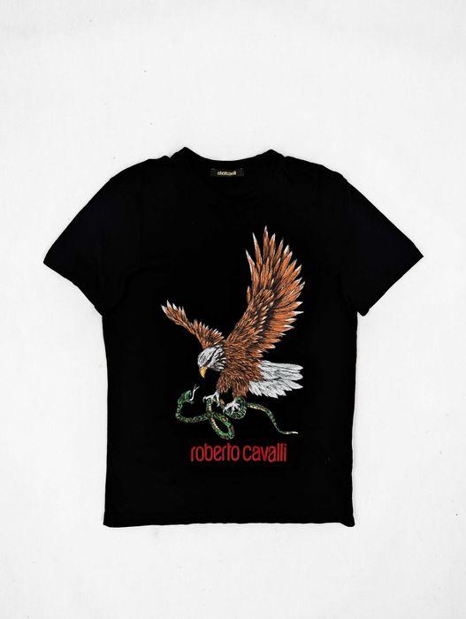 Just Cavalli czarna koszulka t-shirt M
