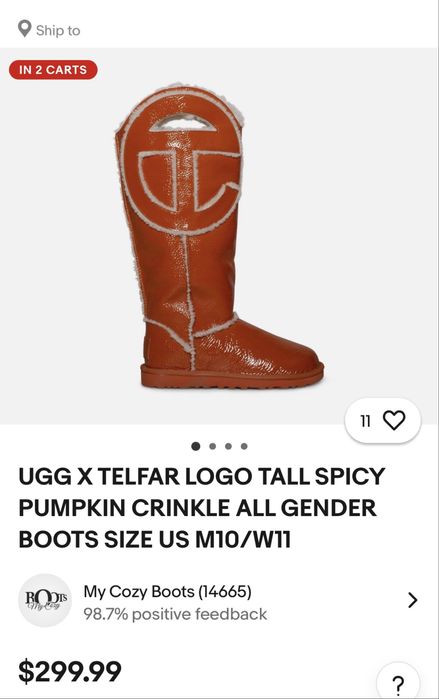 Чоботи Ugg X Telfar logo 43/42, 41/40