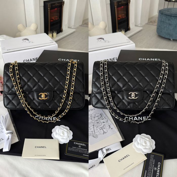 Сумка Chanel Black Texture 30 золота та срібна фурнітура