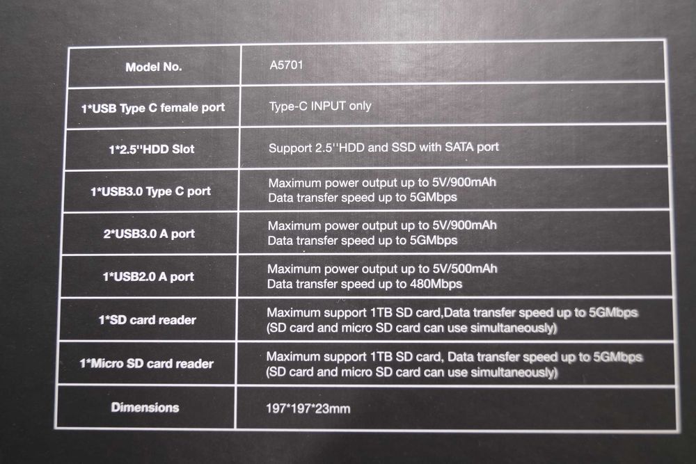 Elecife A5701 Stacja replikator Hub do Mac Mini M1 obudowa dysku USB-C