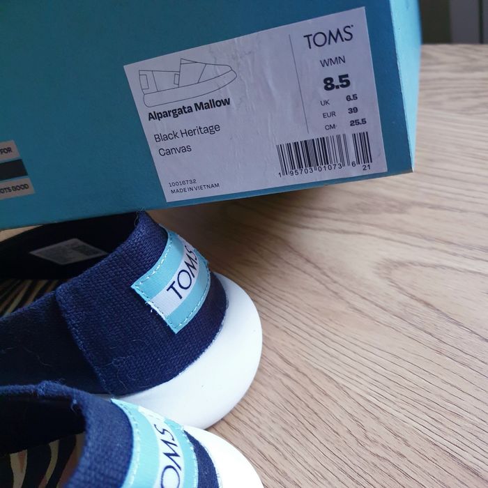 Жіночі мокасини сліпони чорні Tom's 39р.25см 25.5см 39.5