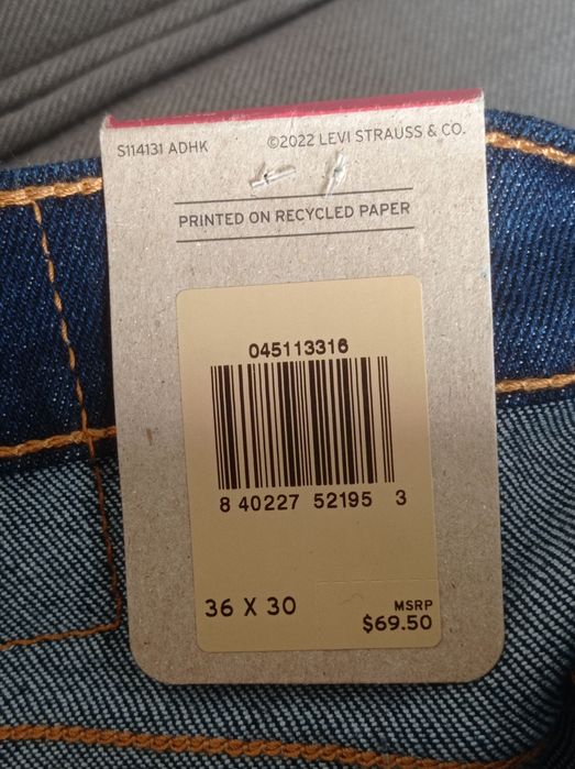 Oryginalne spodnie jeansowe Levis 511 Slim Stretch 36/30 TANIO