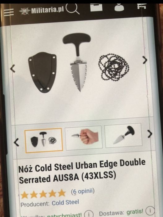 Nóż Cold Steel Urban Edge Double Serrated stalowy