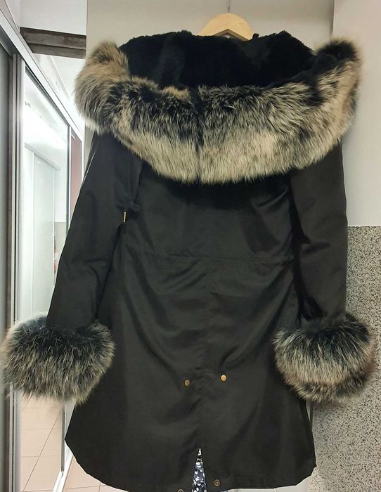 NOWA Kurtka parka z naturalnym futerkiem rozmiar M