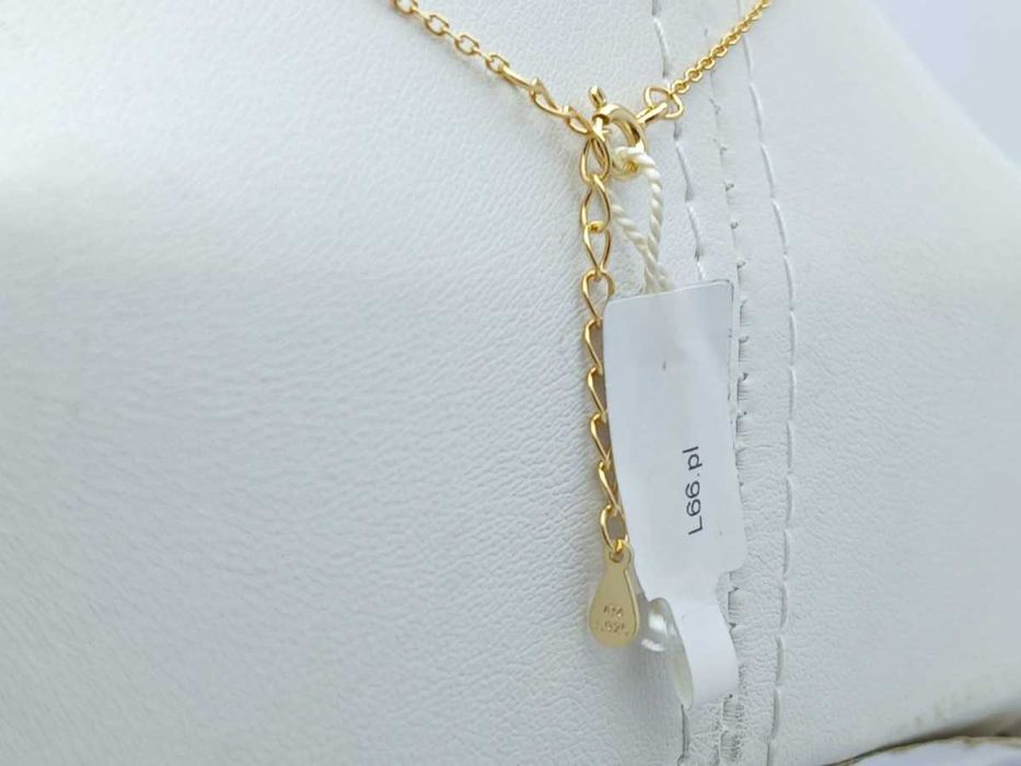 Pozłacany srebrny łańcuszek z ozdobnymi elementami 2,58G P925 46CM