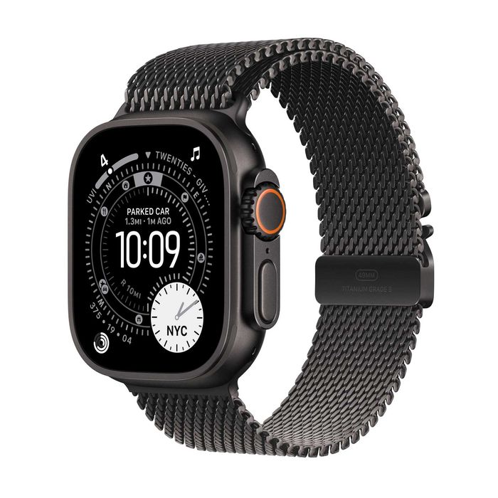Apple Watch Ultra 3 49mm Titânio Preto Loop Milanesa - M - NOVO/SELADO