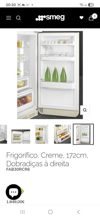 Combinado SMEG A+++ creme (com pouco uso, mas com avaria na placa)